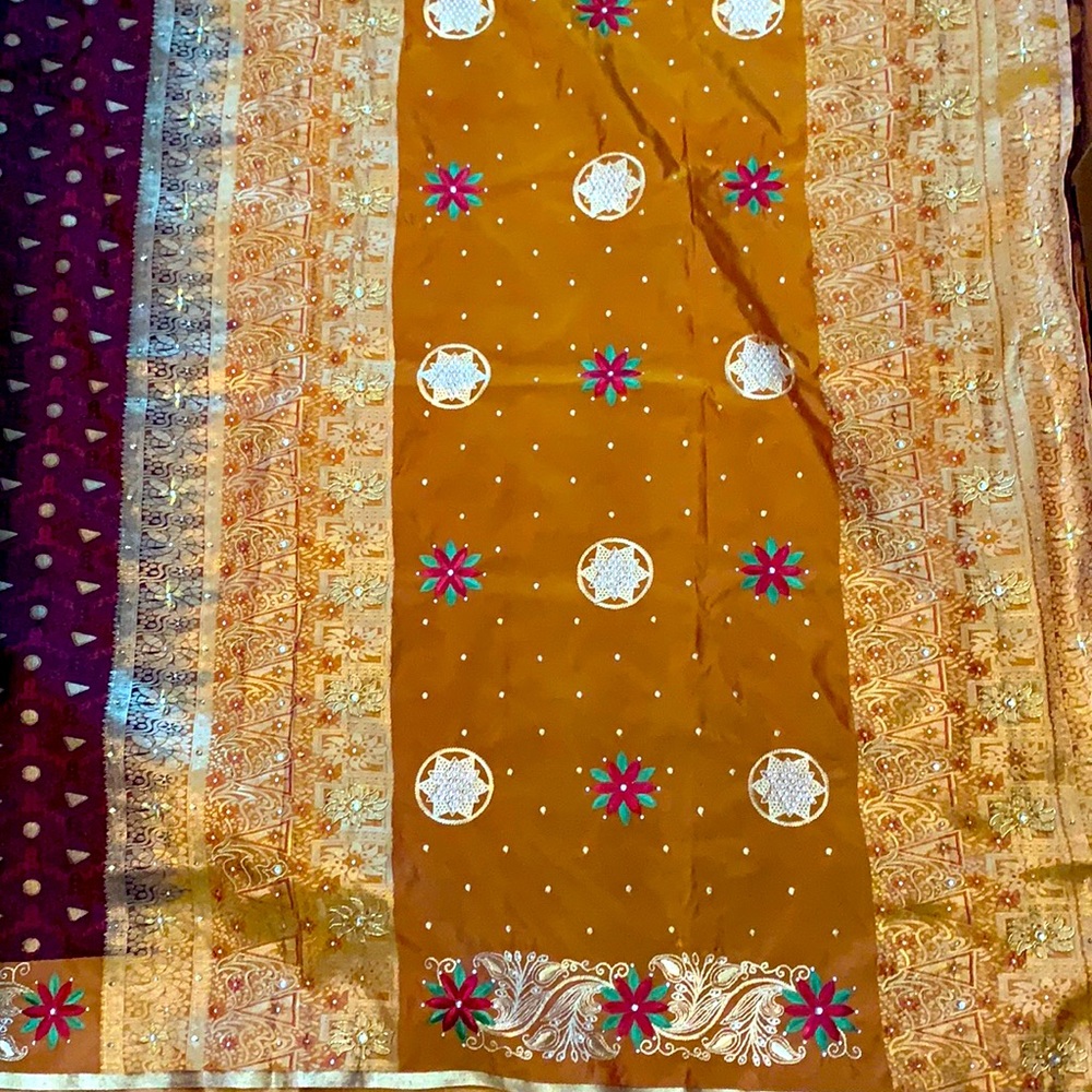 Beautiful Intricate Detailed Sari From India- NEW
